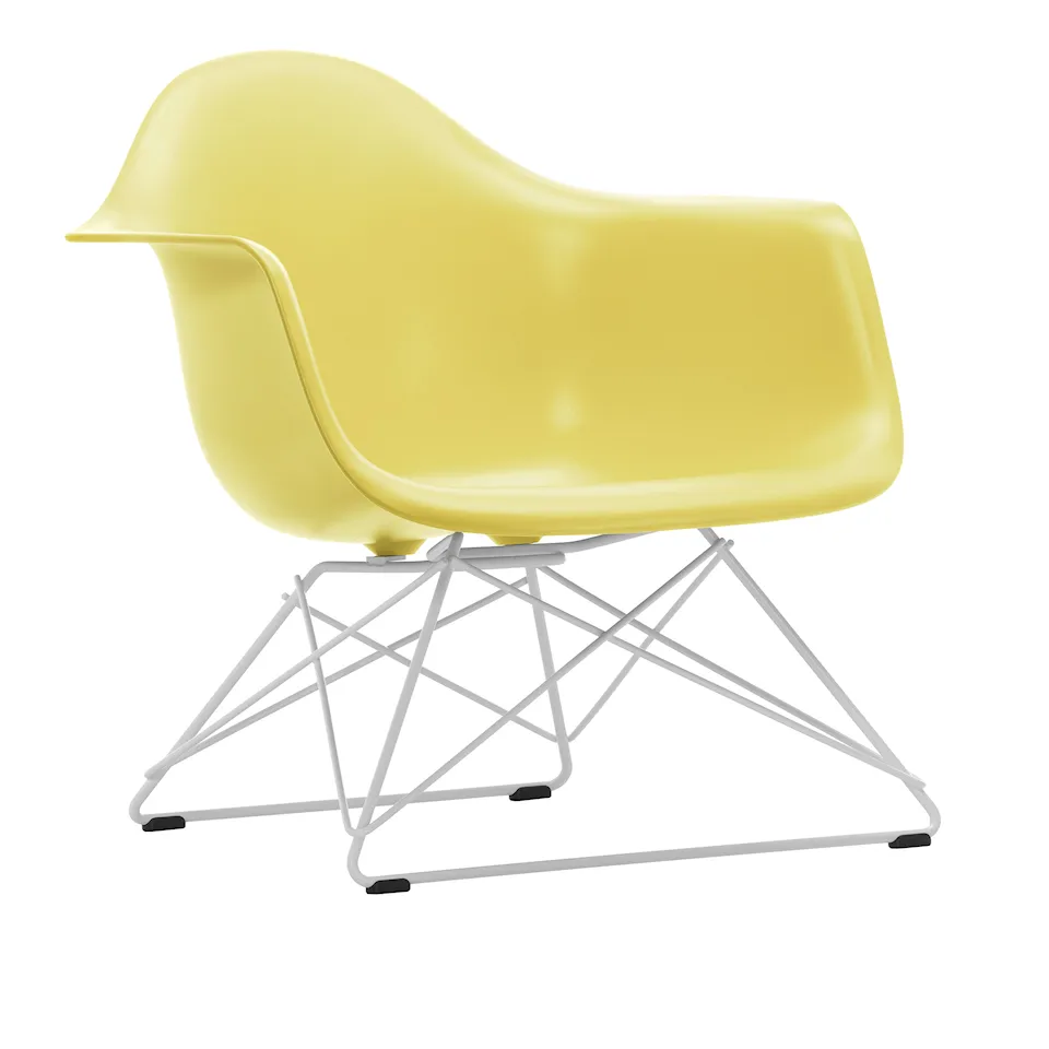 Eames RE Plastic Armchair LAR 92 Citron, White Base