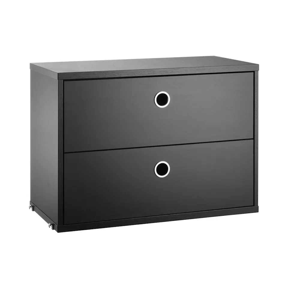 Lådhurts 58 cm svartbetsad ask