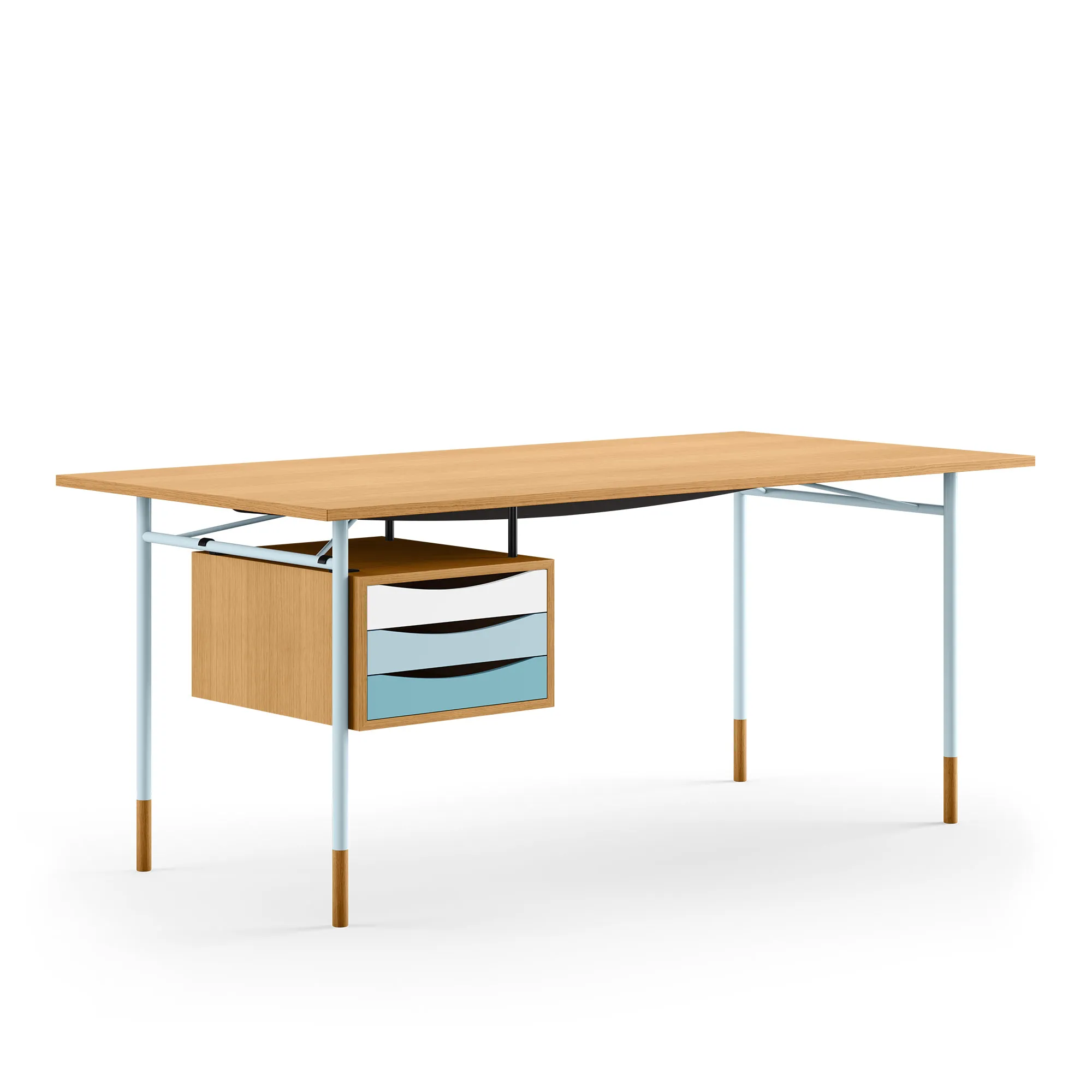 Nyhavn skrivbord 170 cm Cold med lådor Light blue - 1
