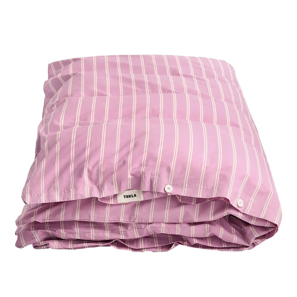 Percale Mallow Pink Stripes påslakan