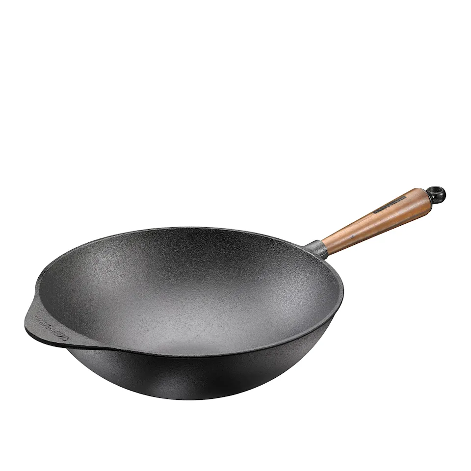 Wok 32 cm 4,5 L med Valnötshandtag