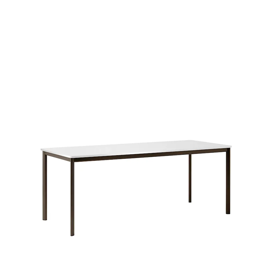 Drip Table HW59, 190x80x74 cm, Off White Nano Laminate/Bronzed Legs