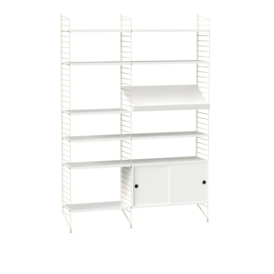 Vardagsrum hyllsystem H vit/beige