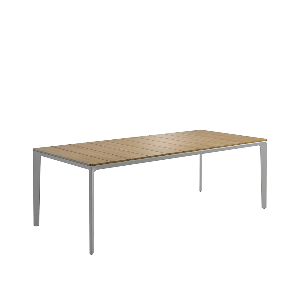 Carver 100 x 220 cm Square Dining Table Teak, Frame White