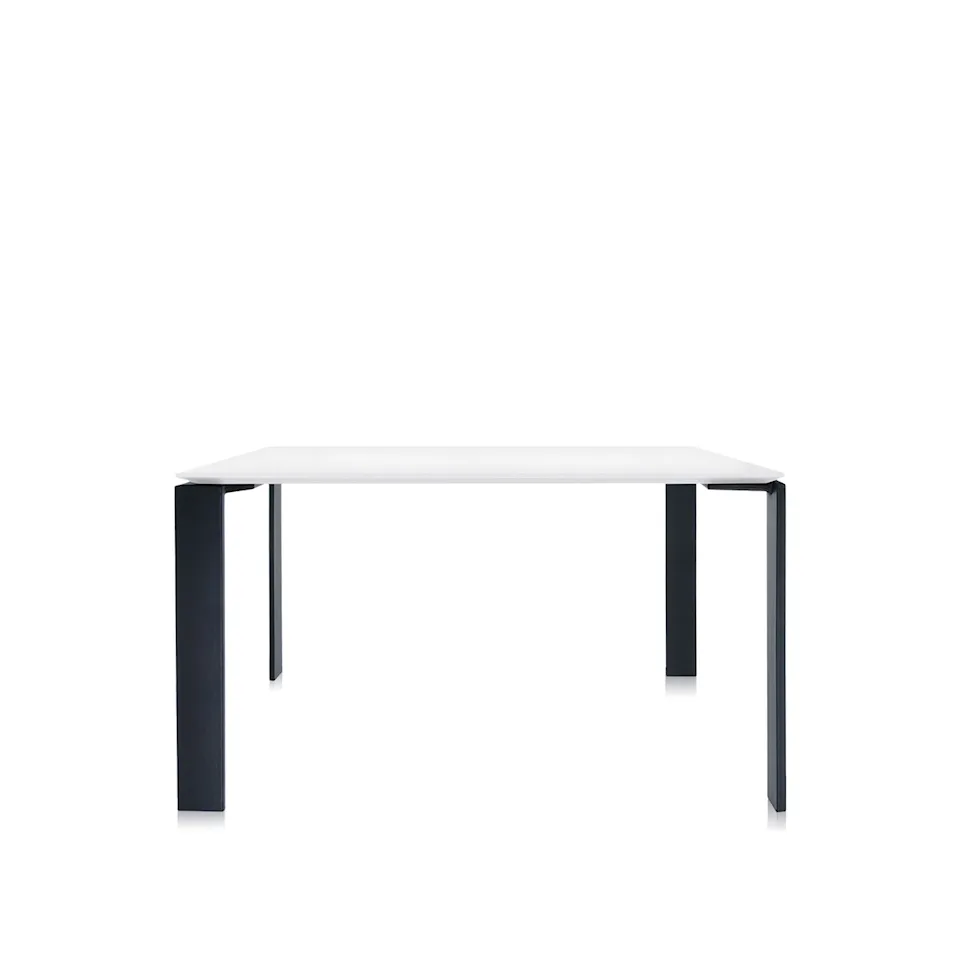 Four Table 4525 128x128, White/Black, Scratch-Proof Laminate