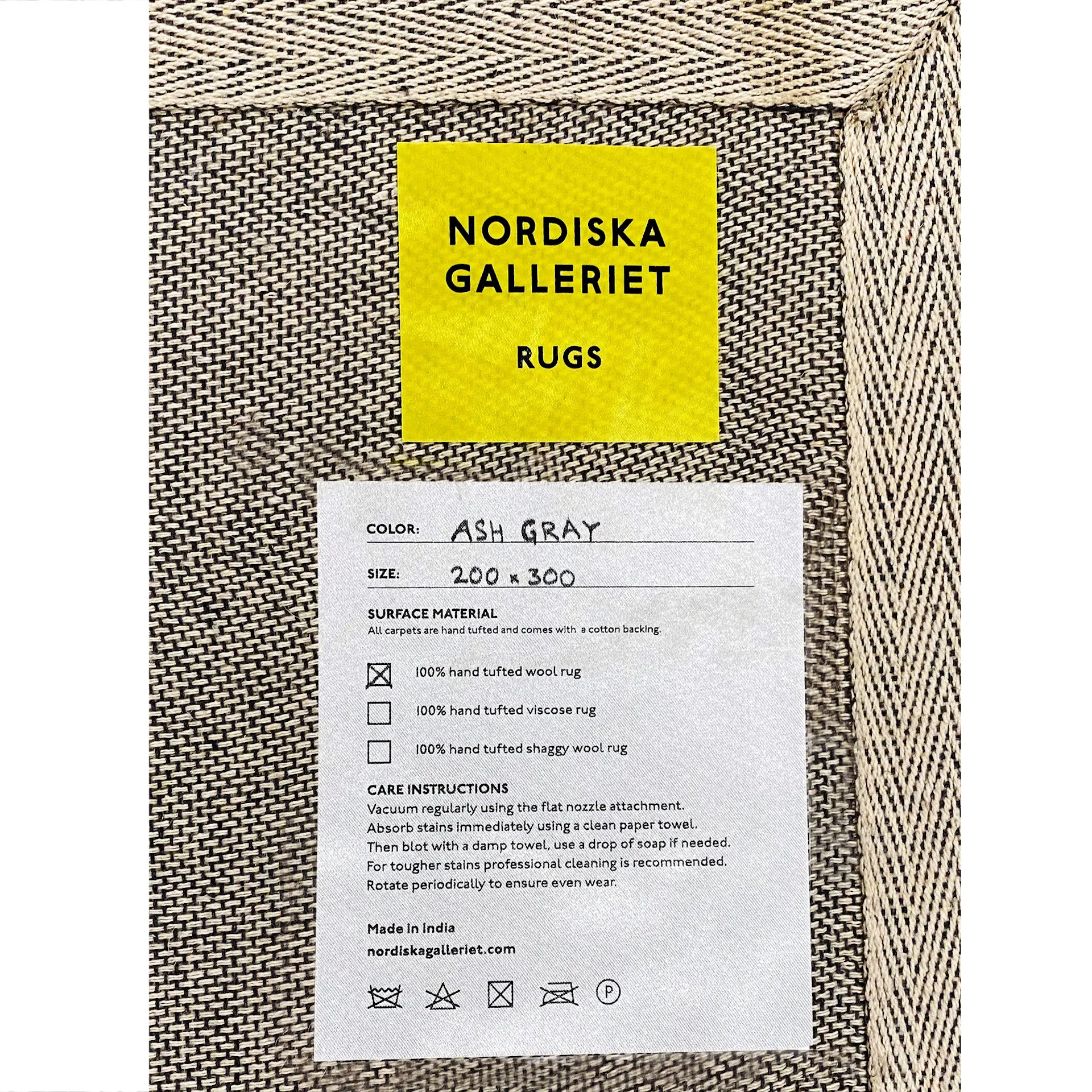 Solid Wool Rug Ash Gray - Nordiska Galleriet Rugs - NO GA