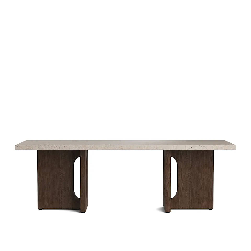 Androgyne Lounge Table, Base Dark Stained Oak, Top Kunis Breccia Stone