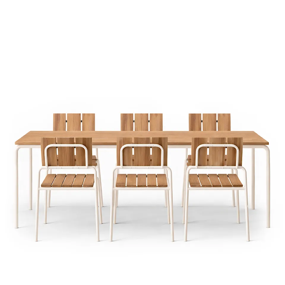 Kallio Outdoor Dining Table & Outdoor Dining Chair Ivory