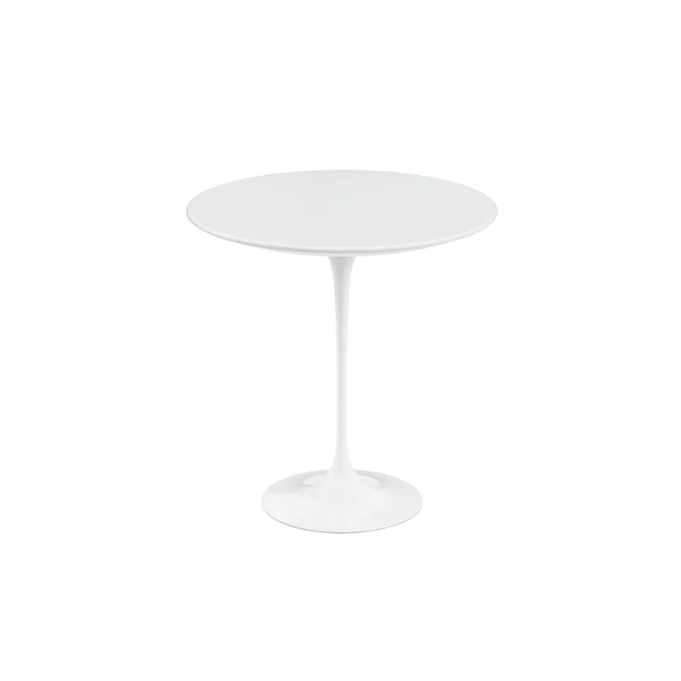 Saarinen Low Round Table For Outdoor, Vitt underrede, Höjd 51 cm, Ø 51 cm