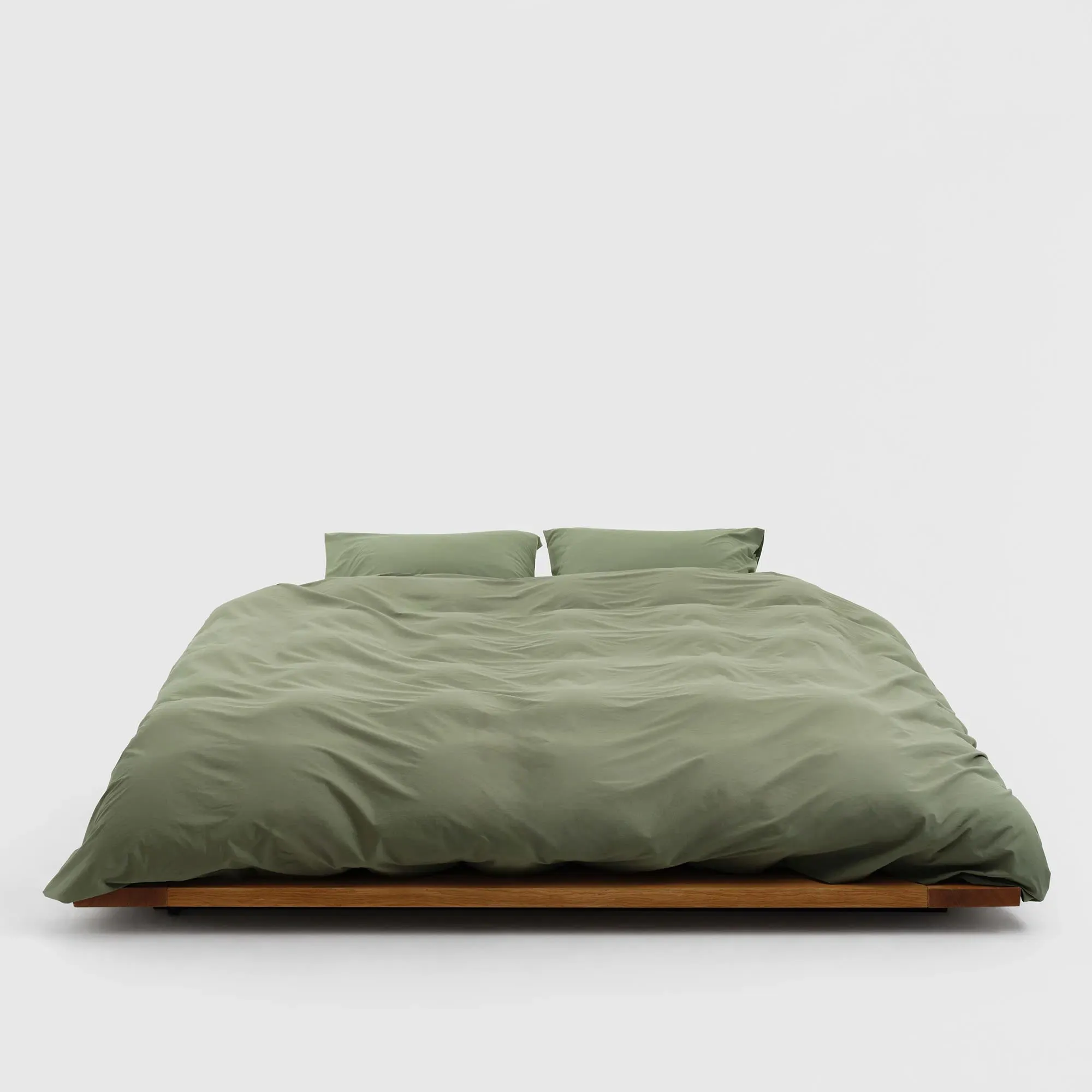 Percale Solid Olive Green påslakan - 5