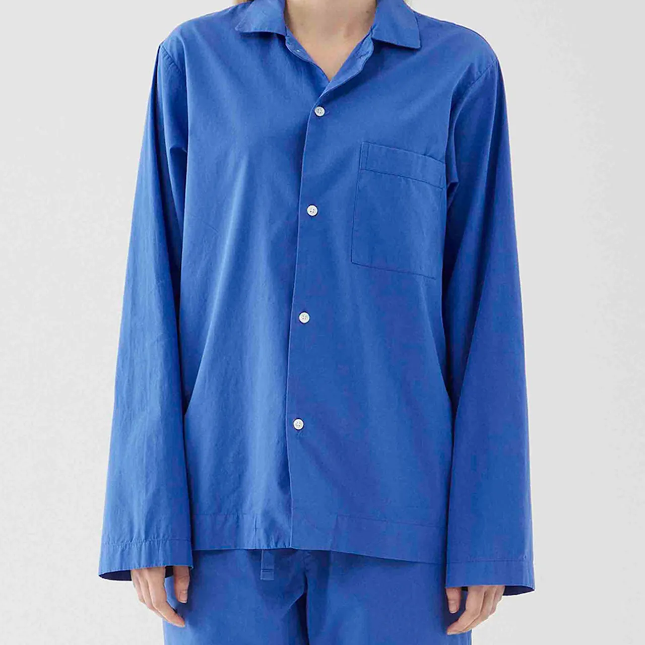 Poplin Sleepwear Shirt Royal Blue S