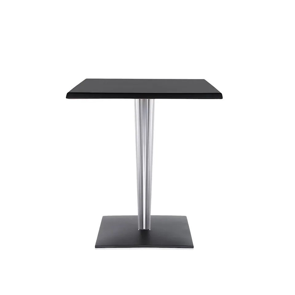 Top Top Table 4213 70x70, Black Melamine Top, Square Base