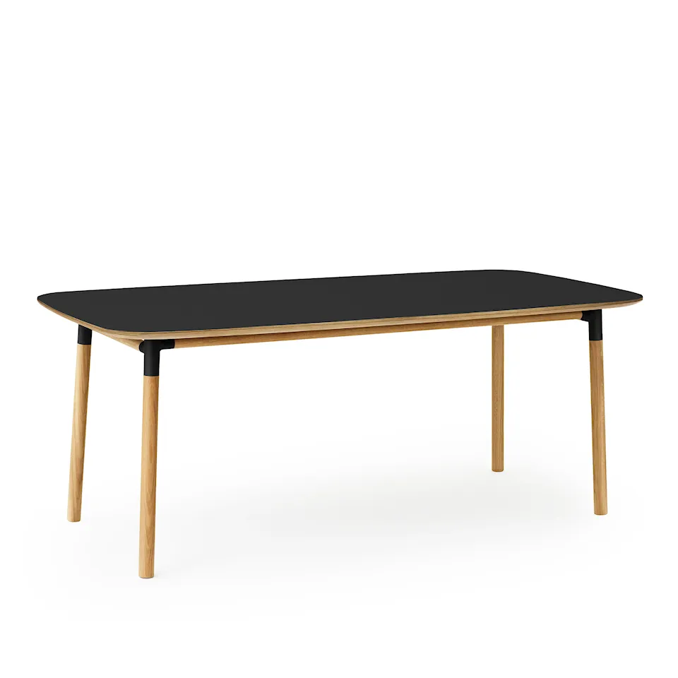 Form Table 95 x 200 cm - Black/Oak