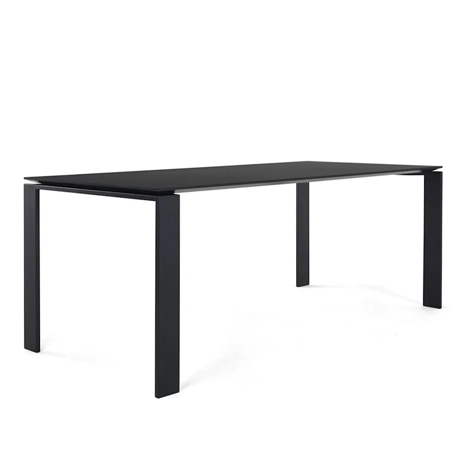 Four Table Marble Finish 190x90 Black/Black