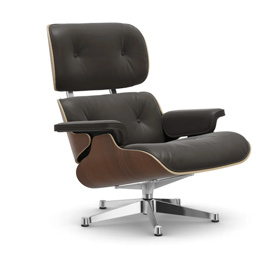 Eames Lounge Chair Black-pigmented Walnut Polished fåtölj