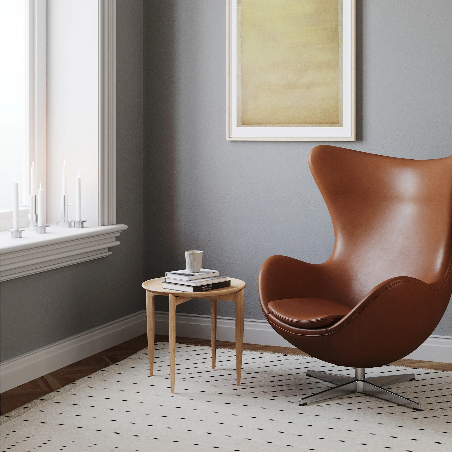 Tray sidobord Ø45 cm - Fritz Hansen - NO GA