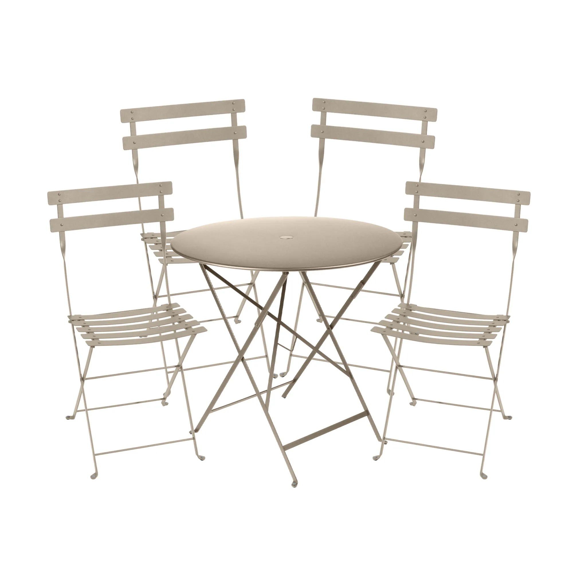Bistro matgrupp bord 77cm & 4 metall stolar - 1