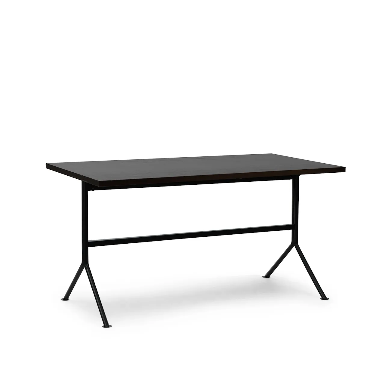 Kip Desk Black Steel - Dark Brown Pine