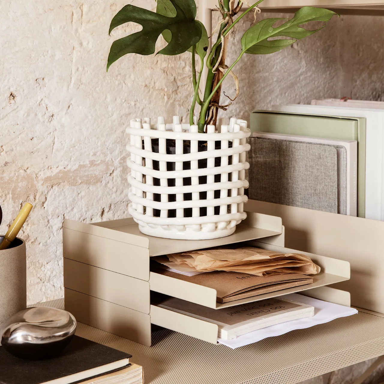 Ceramic Basket Large prydnadsskål
