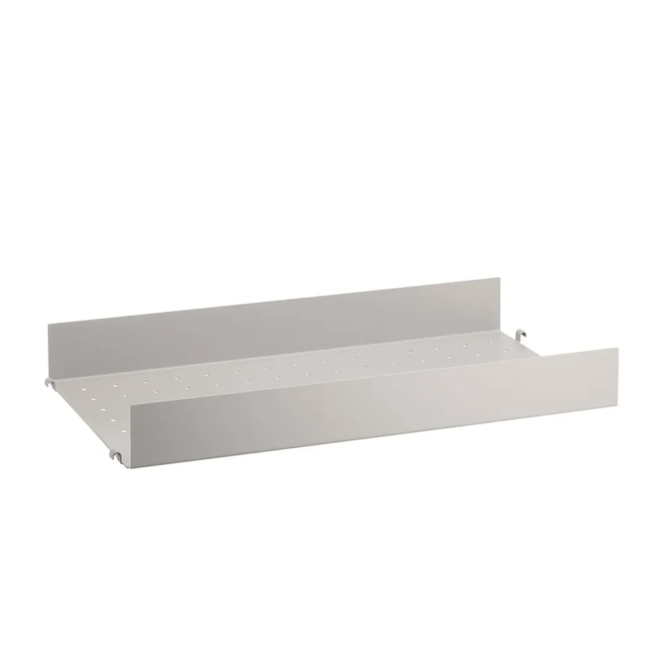 Metallhyllplan hög kant 58 x 30 cm beige