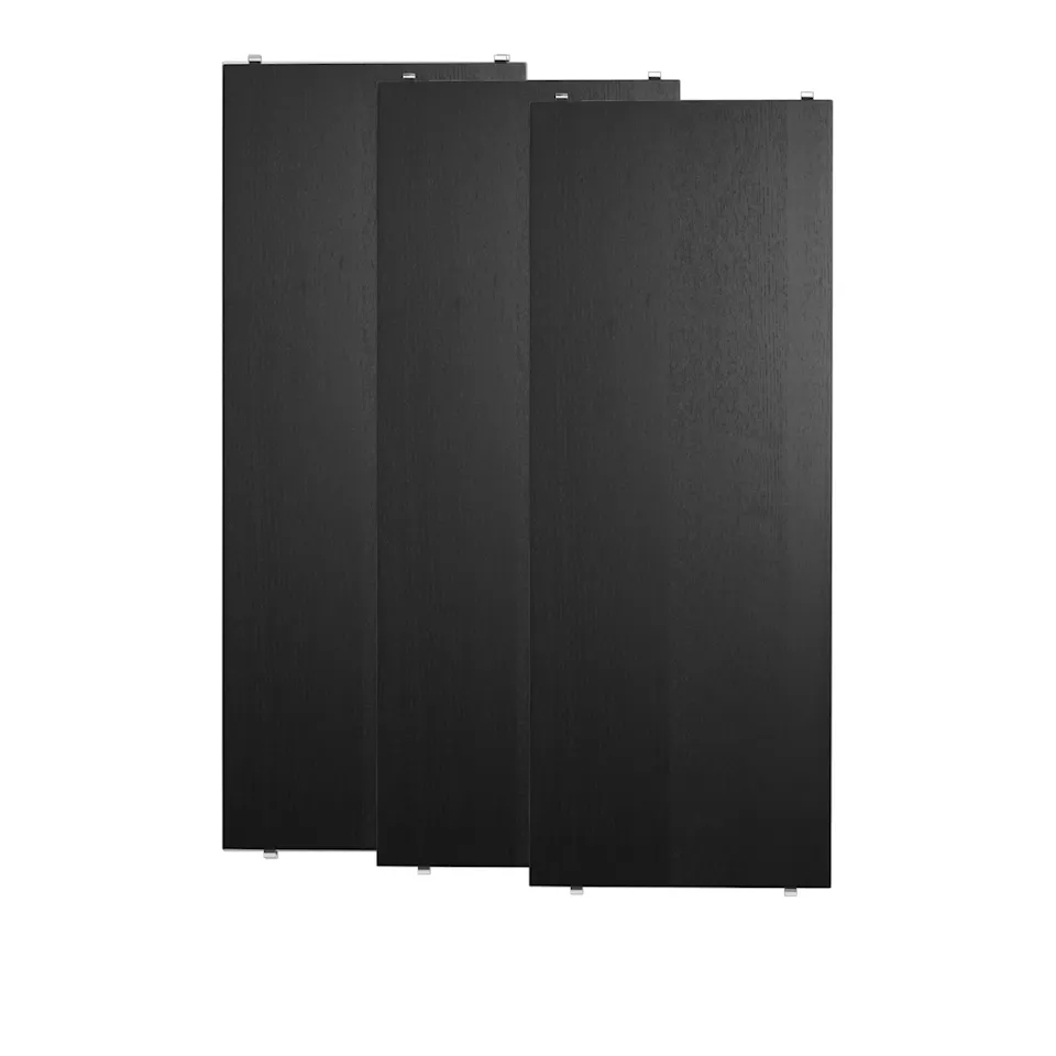 Hyllplan 78 x 30 cm 3-pack svartbetsad ask