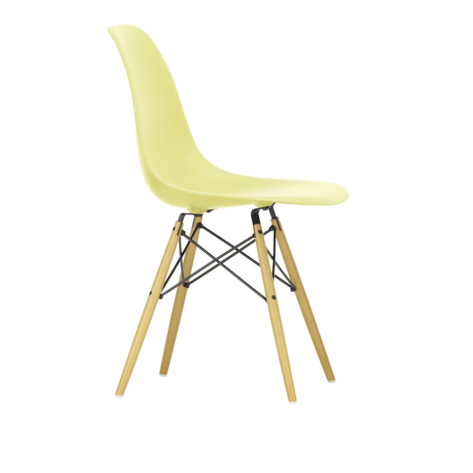 Eames RE Plastic Chair DSW 92 Citron, Golden Maple
