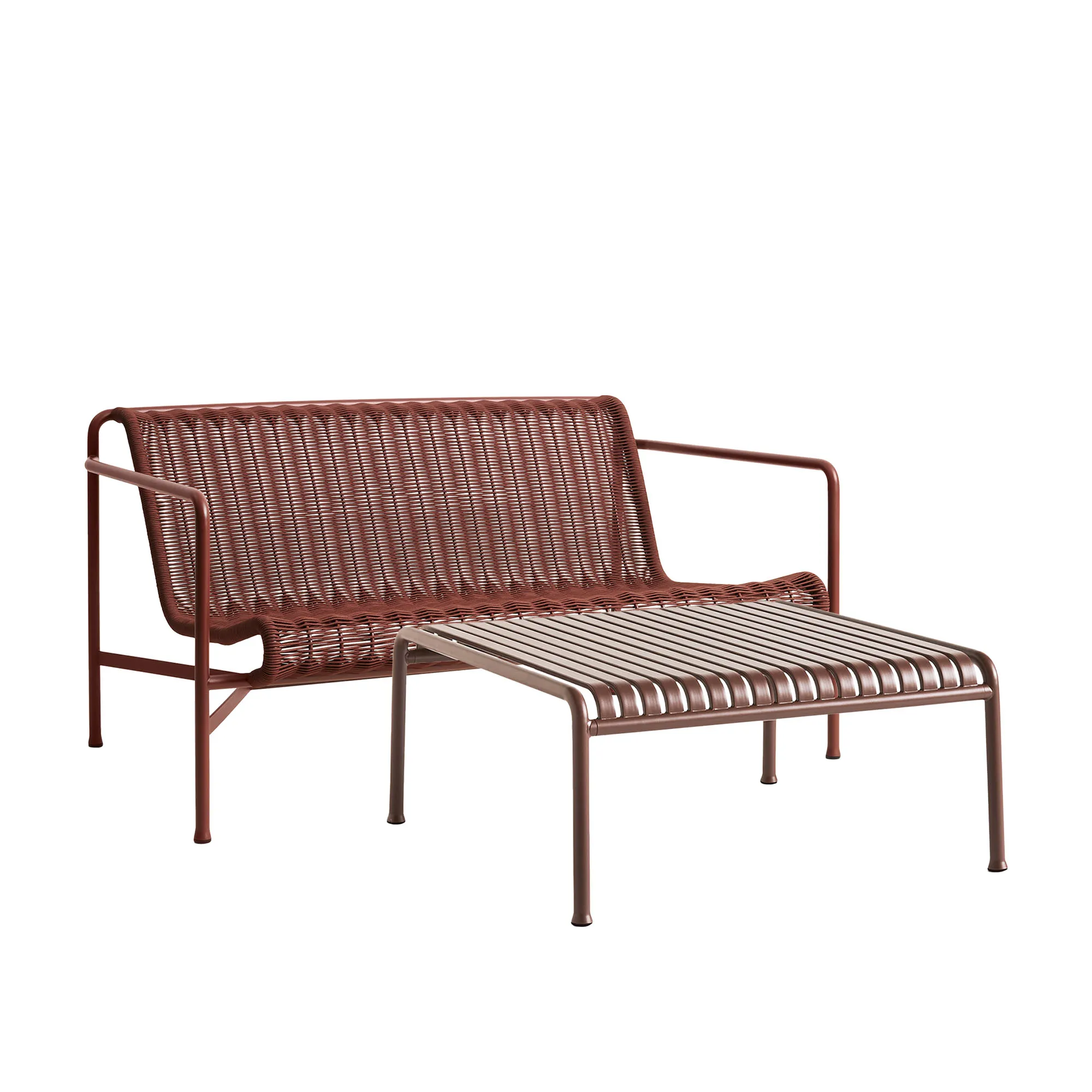 Palissade cord loungegrupp med loungesoffa & lågt trädgårdsbord - 1