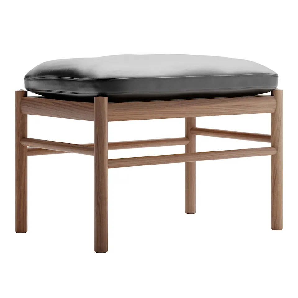 Ow149f - colonial footstool, valnöt, klarlackad