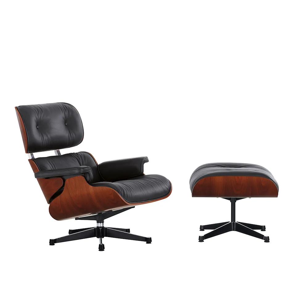 Eames Lounge Chair & Ottoman Black Pigmented Walnut Polished/Black