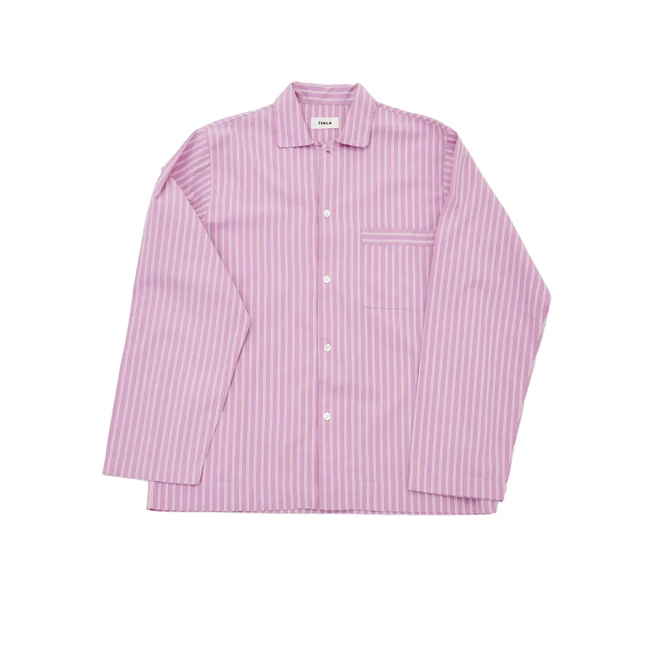 Poplin Sleepwear Purple Pink Stripes, Shirt L