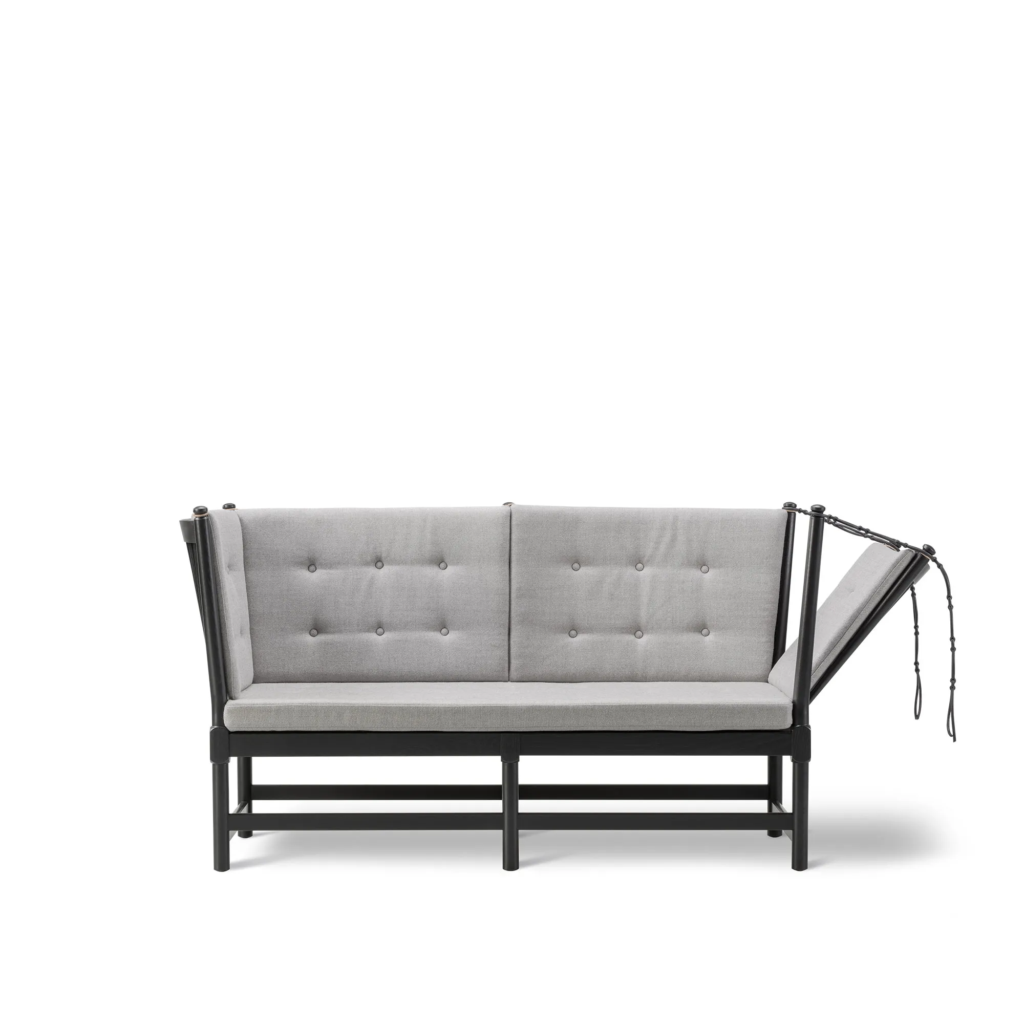Spoke-Back 2-sitssoffa svartlackad ek - 1