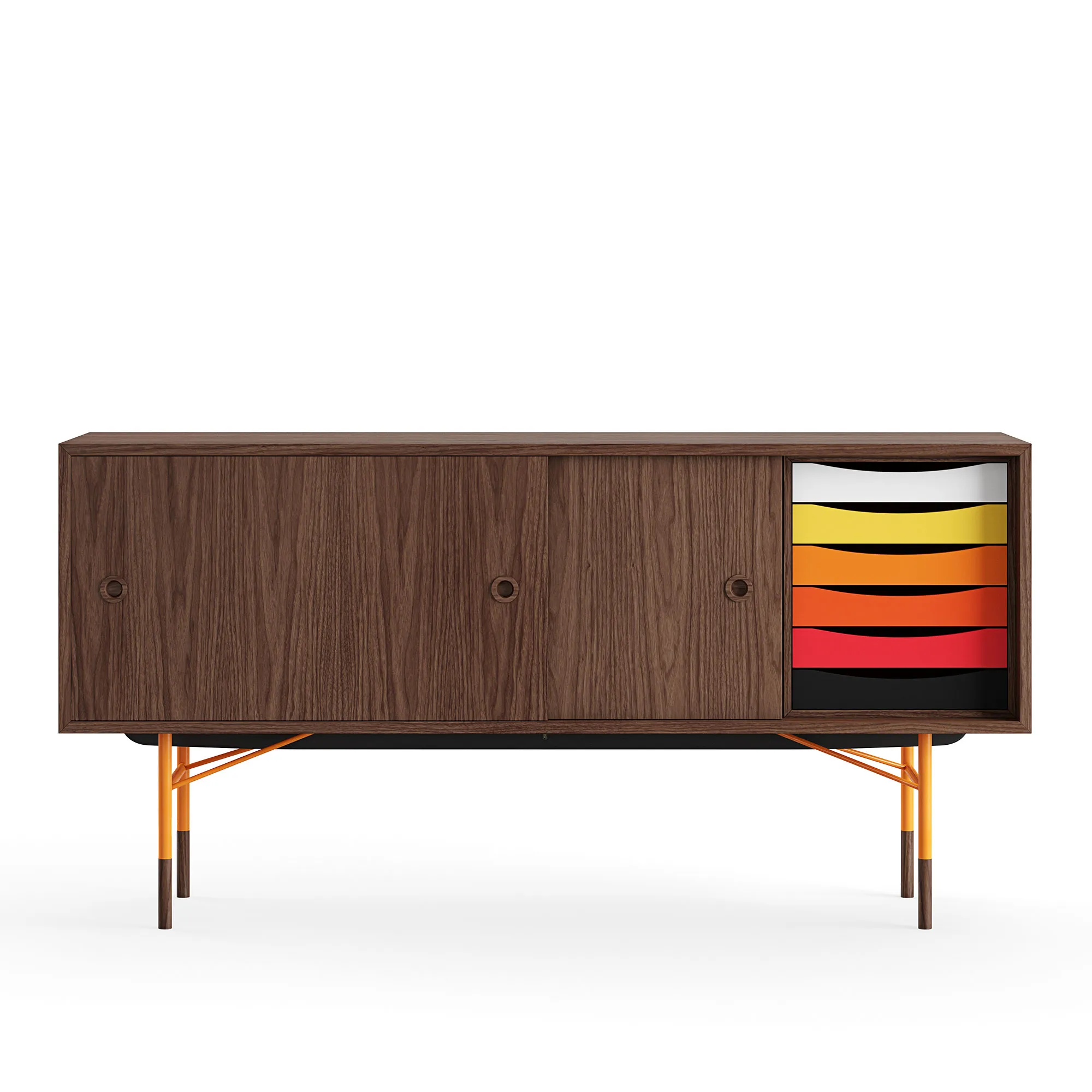 Sideboard Warm med lådor Walnut Veneer - 1