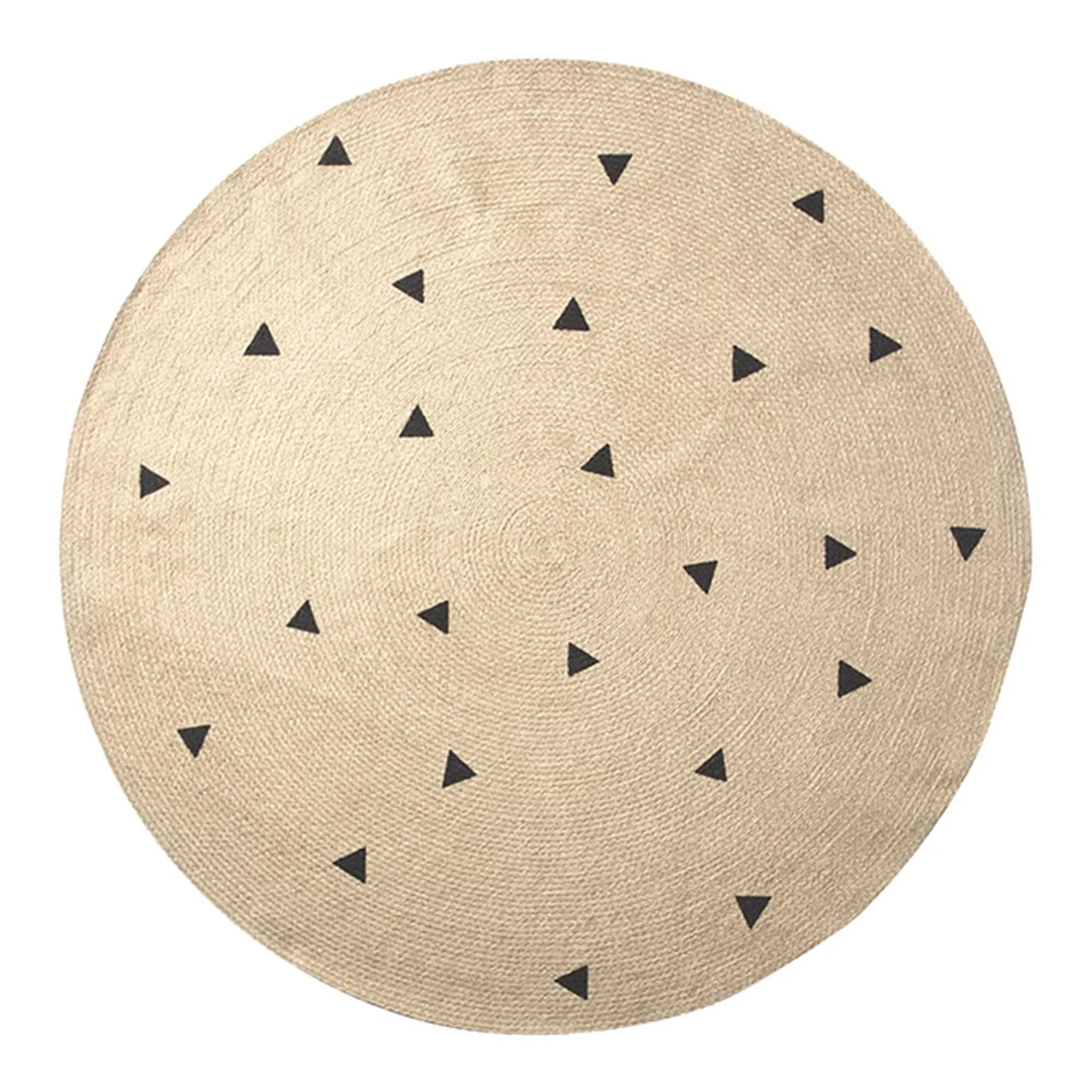Jute Black Dots matta