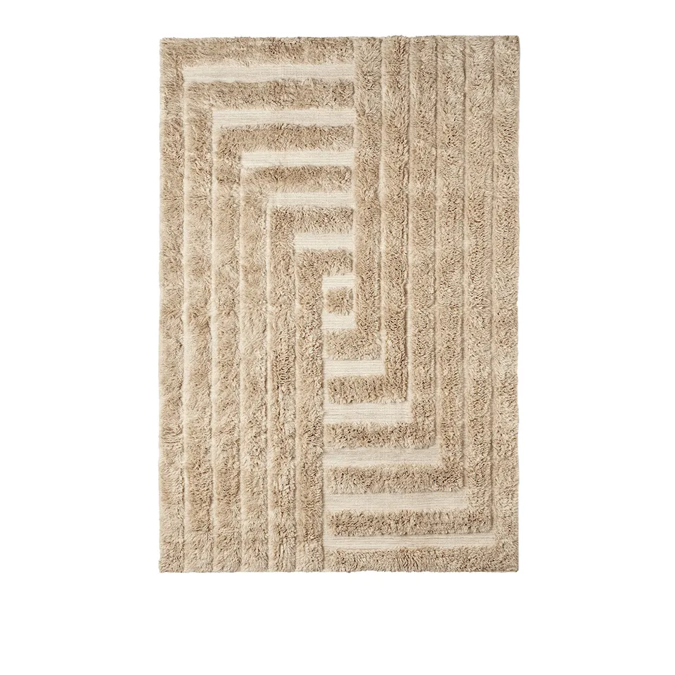 Shaggy Labyrinth Rug Beige