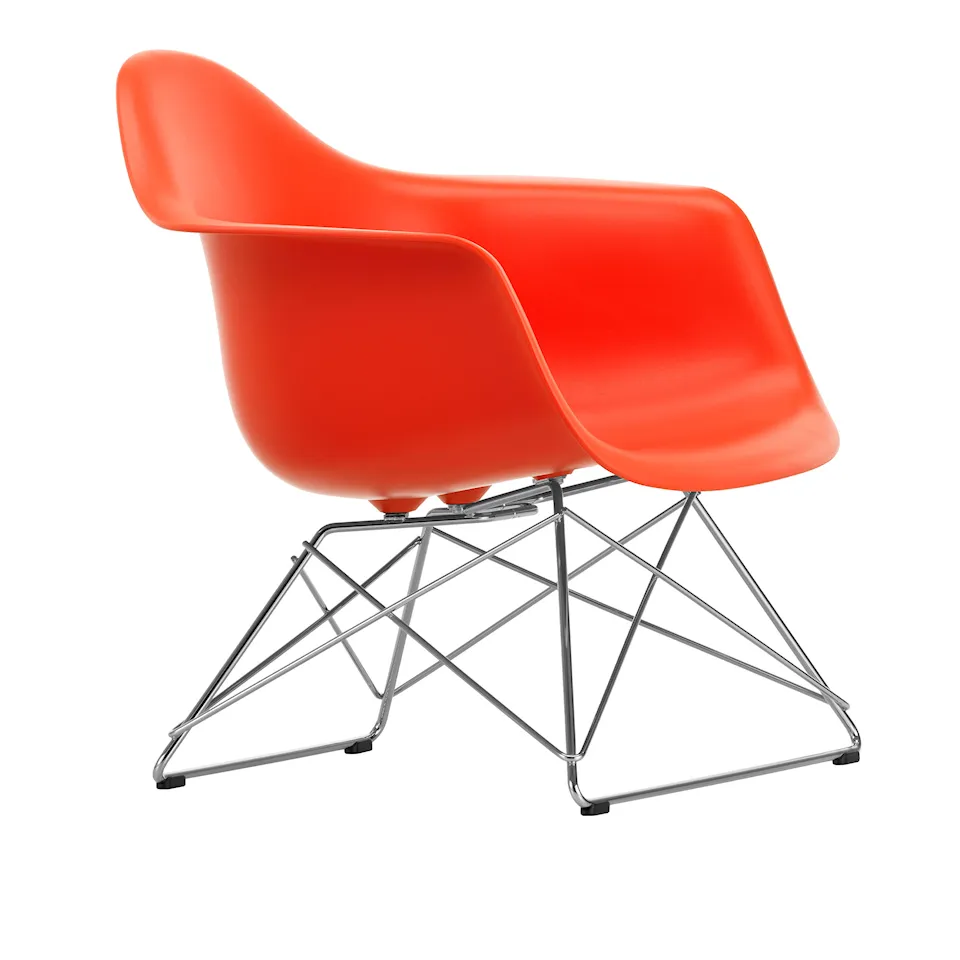 Eames Plastic Armchair LAR - 03 Poppy Red - Chrome Base
