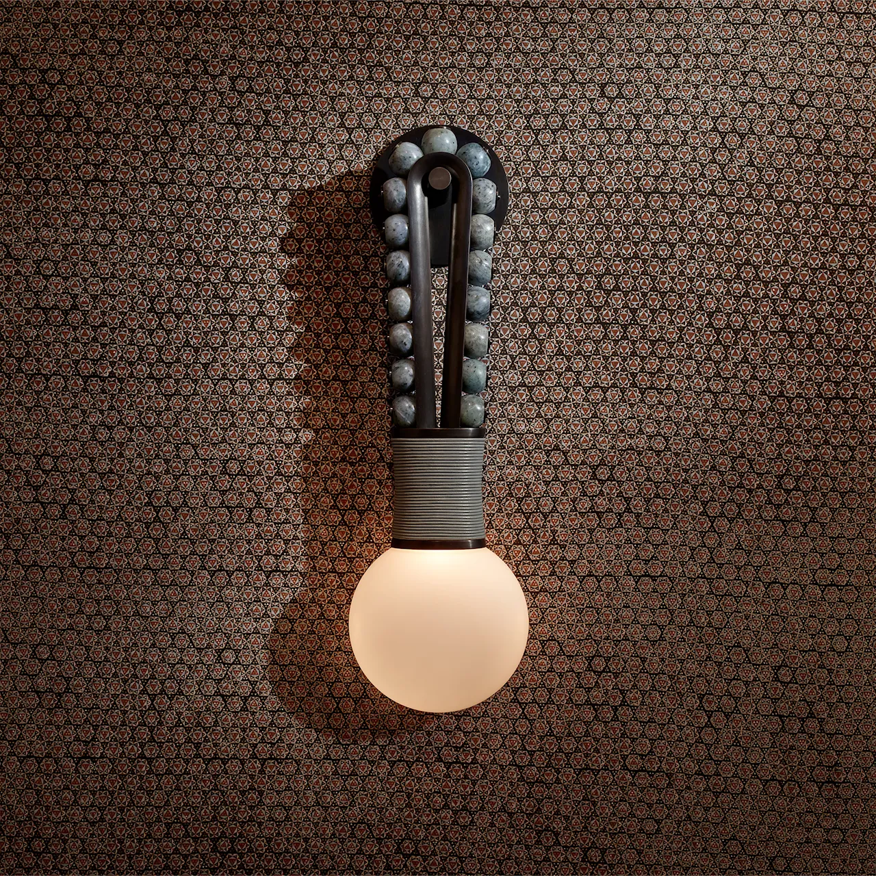 Talisman : Loop Sconce - Blackened Brass/Jade