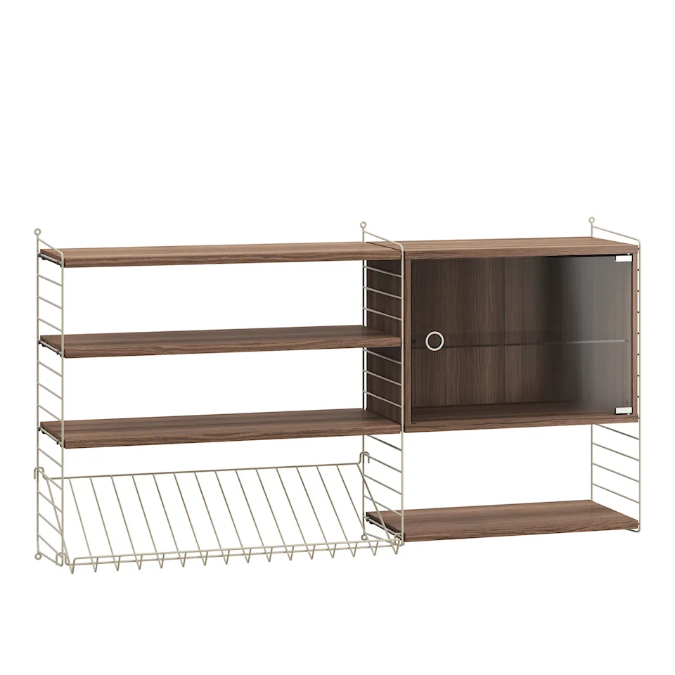 Vardagsrum hyllsystem S valnöt/beige