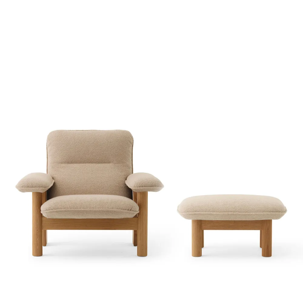 Brasilia fåtölj & fotpall ek - 1
