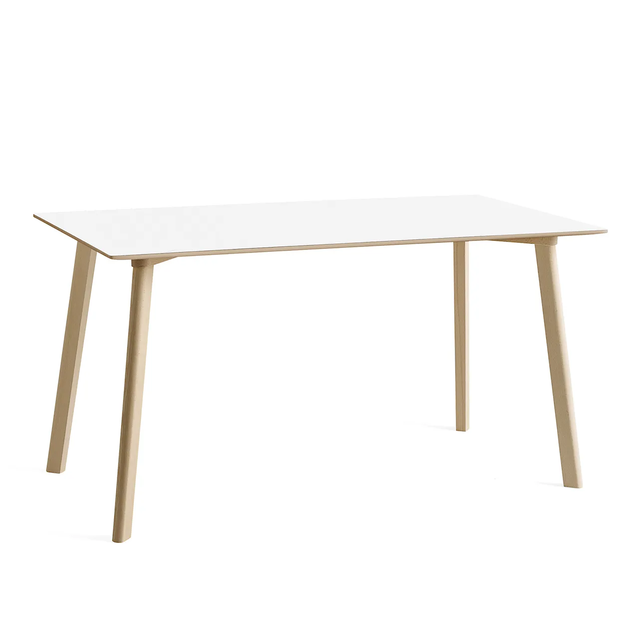 CPH Deux 210 2.0 Table Lacquered Oak Frame L140 X W75 X H73 Pearl White Top Lacquered Beech Edge