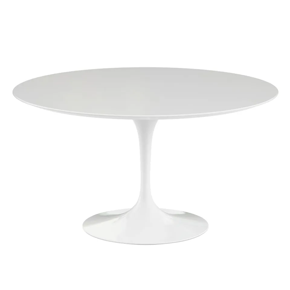 Saarinen Round Table - Matbord, Ø 137 cm, Vitt underrede, skiva i Vit laminat