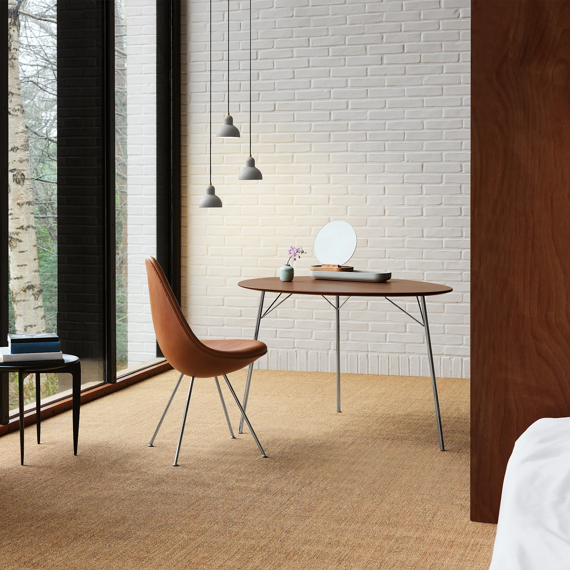 3110 Droppen stol White - Fritz Hansen - Arne Jacobsen - NO GA