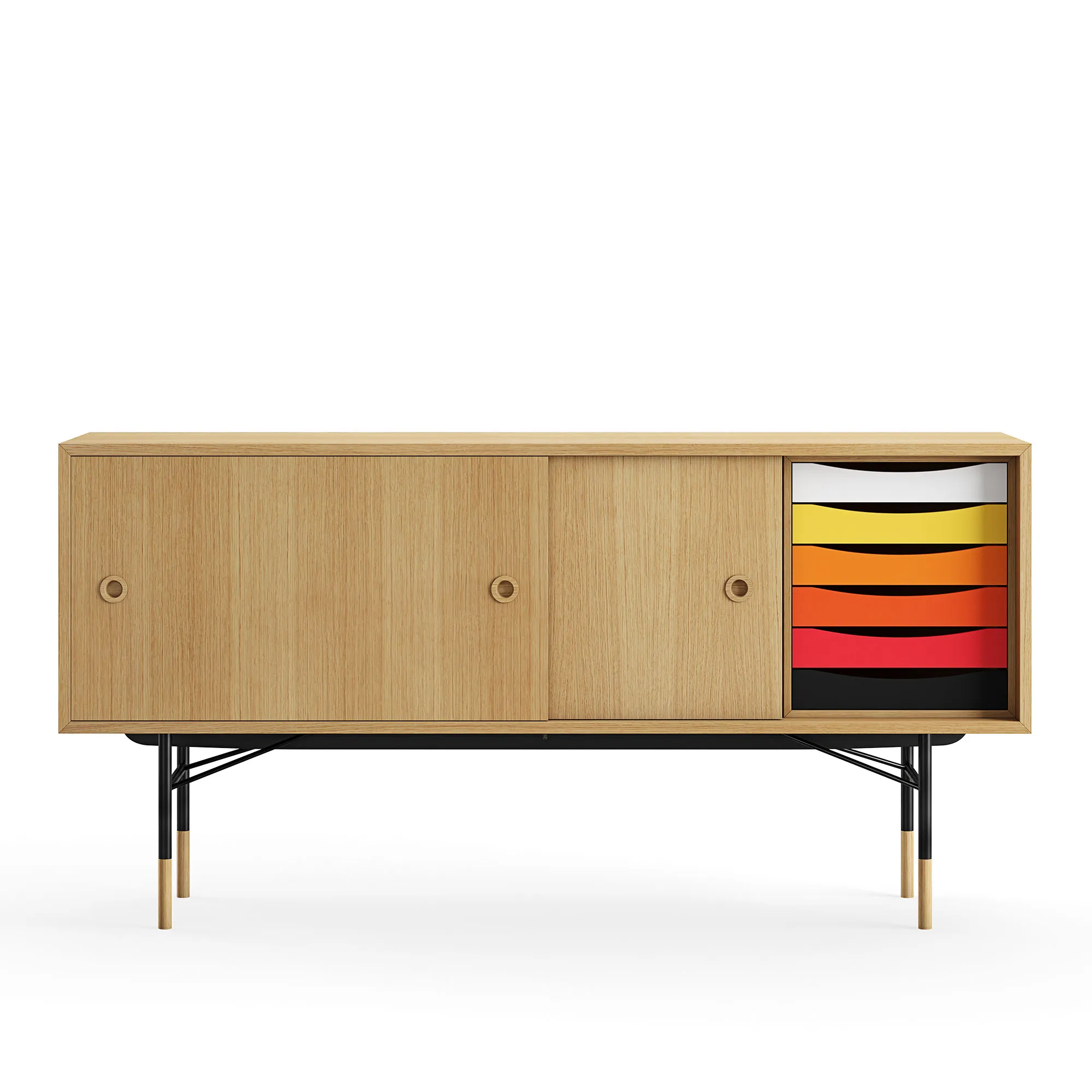 Sideboard Warm med lådor Dark oiled oak Veneer - 1