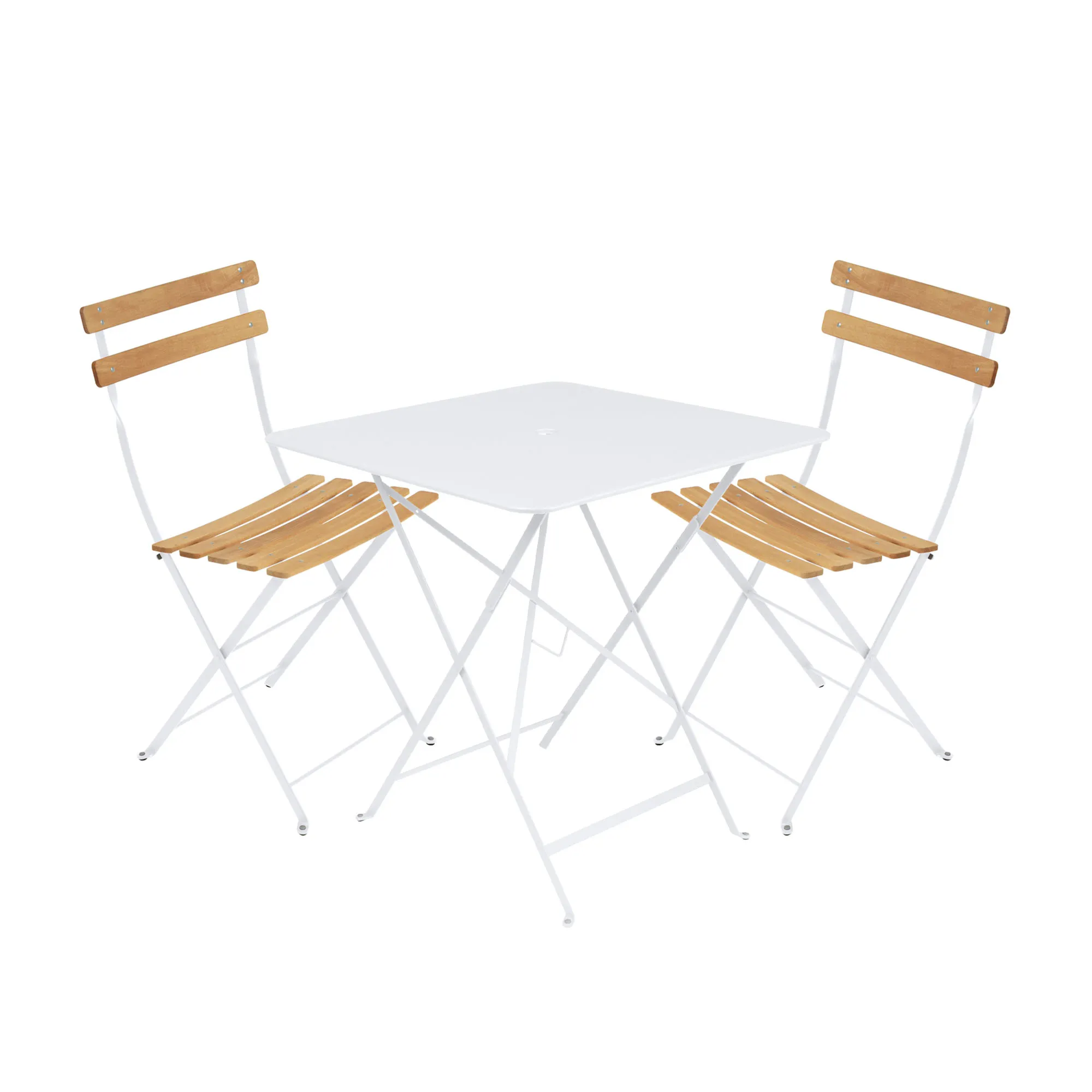 Bistro matgrupp bord 71cm & 2 trä stolar - 1