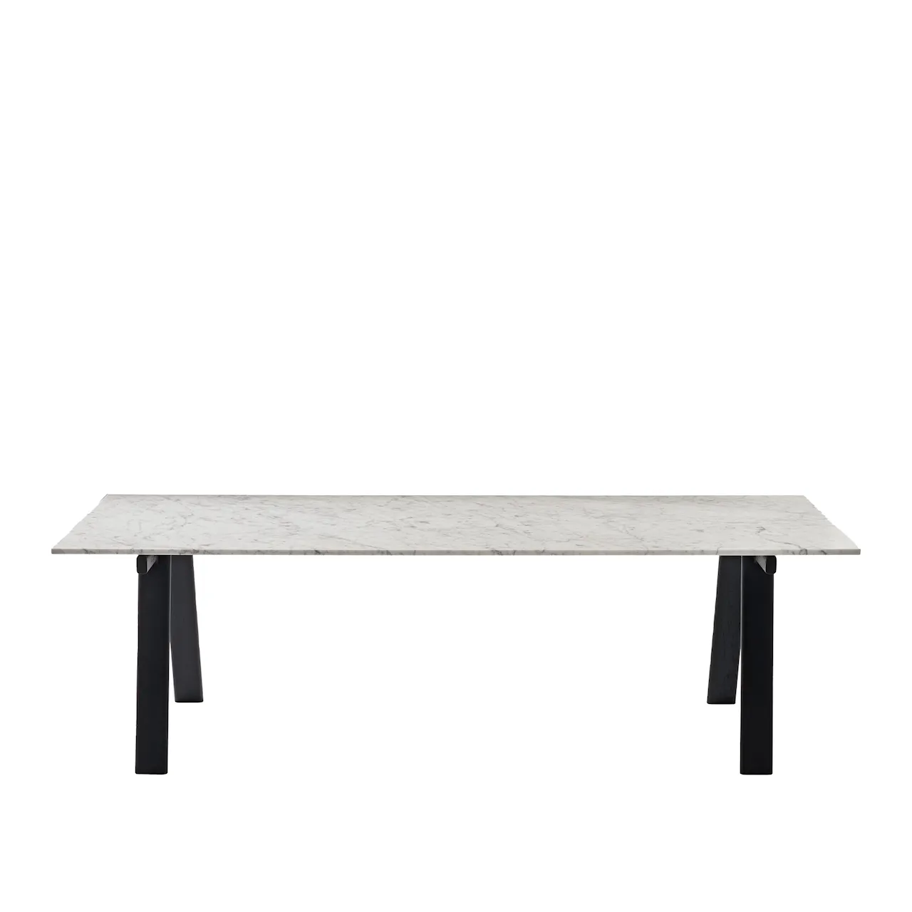 Ambrosiano Table, Black Painted Oak, Top Cararra Marble