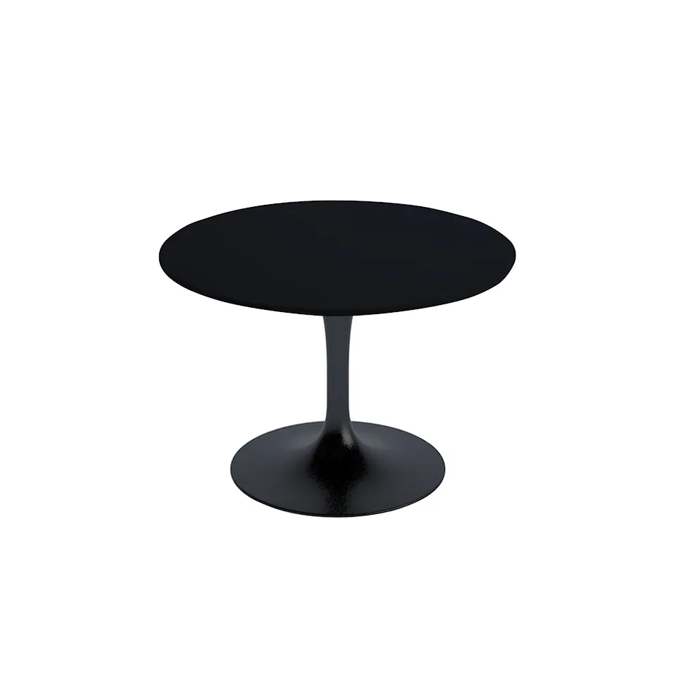 Saarinen Round Table - Soffbord, Svart underrede, skiva i Svart laminat, H: 37, Ø 51