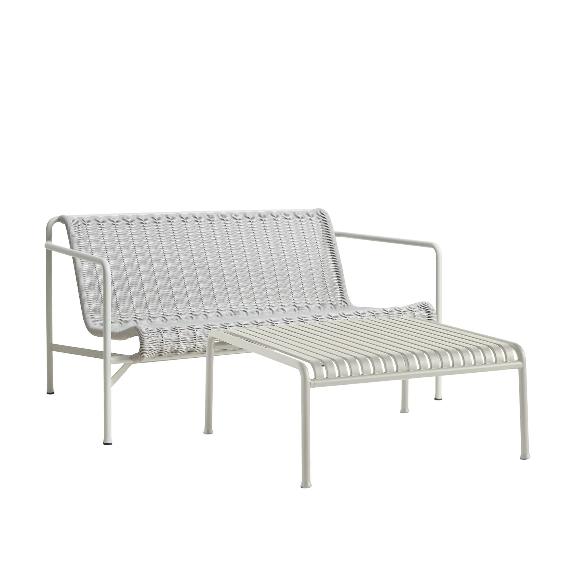 Palissade cord loungegrupp med loungesoffa & lågt trädgårdsbord - 1