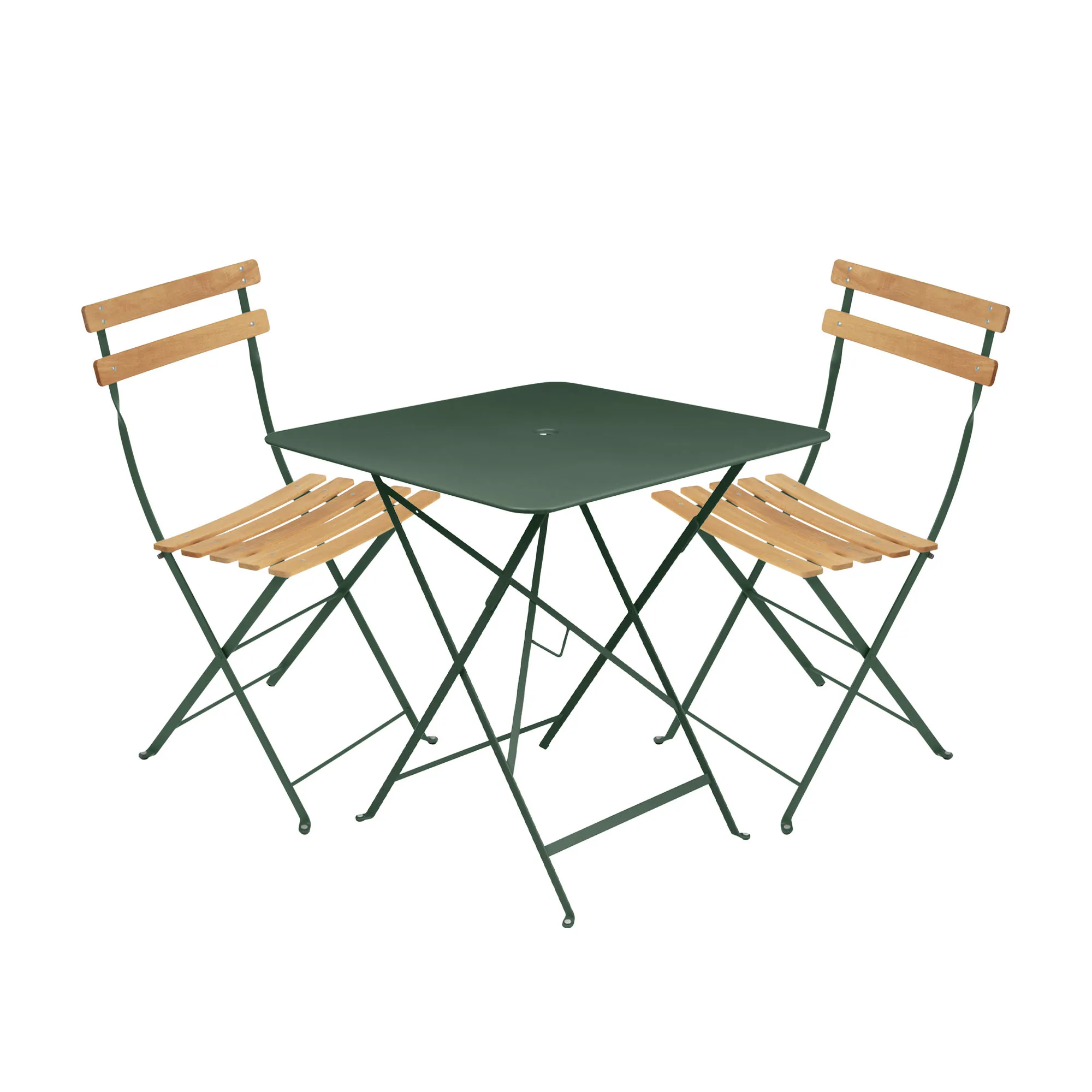 Bistro matgrupp bord 71cm & 2 trä stolar - 1