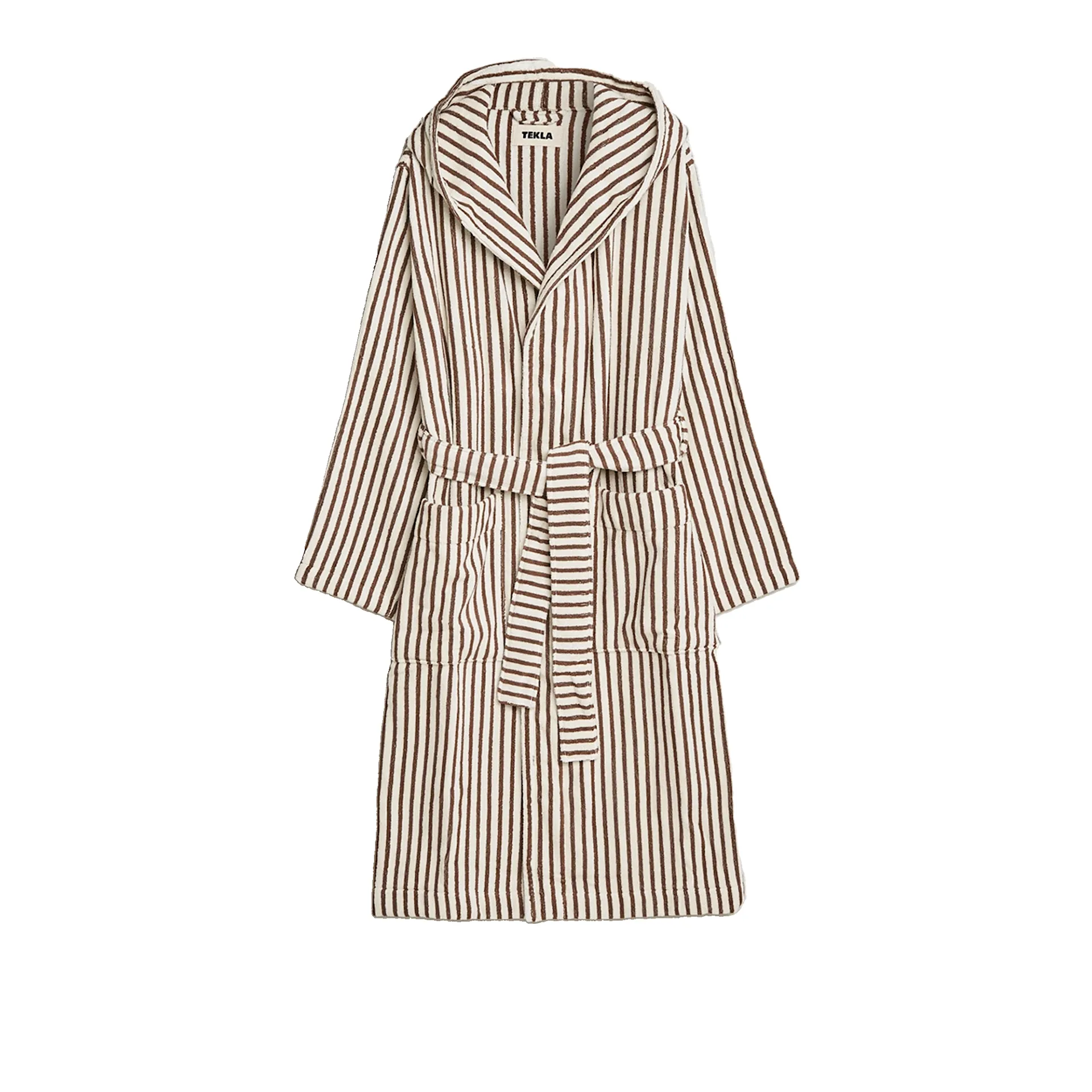 Hooded Bathrobe Kodiak Stripes - TEKLA - NO GA