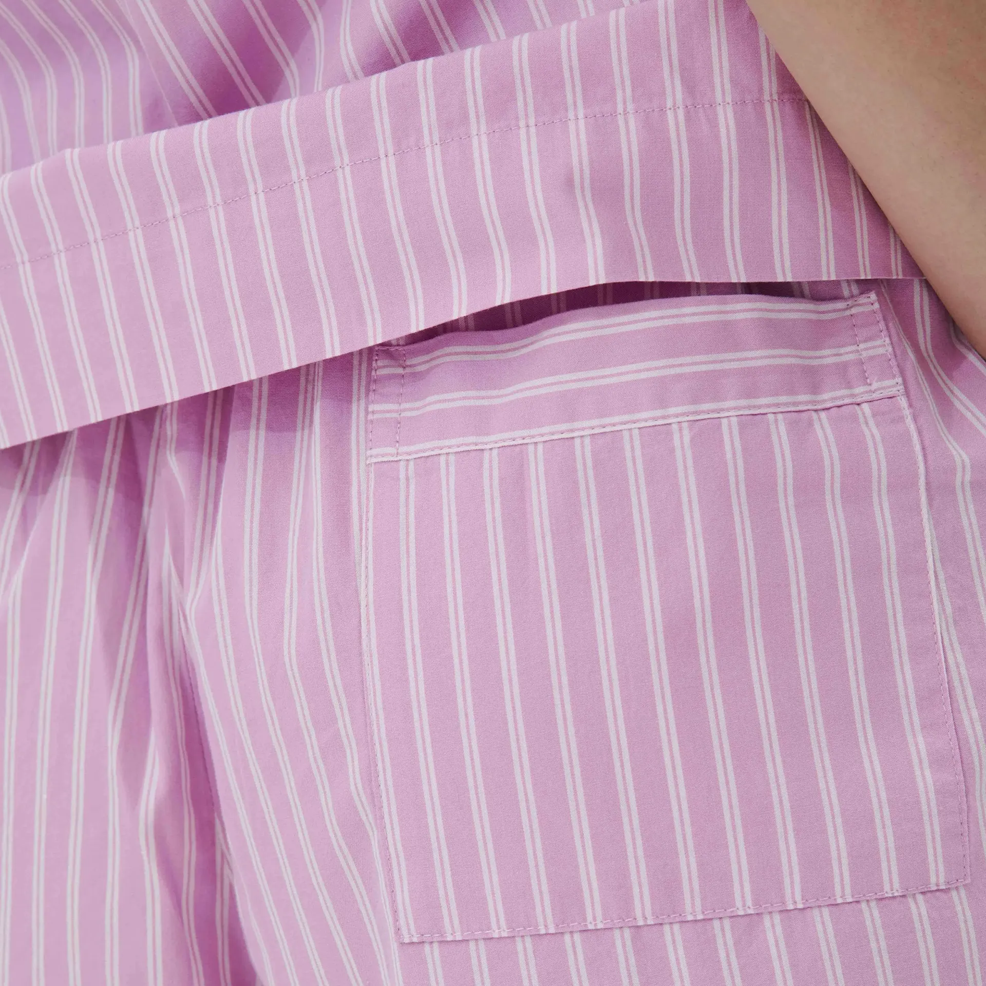 Poplin Pyjamas Shorts Purple Pink Stripes - TEKLA - NO GA