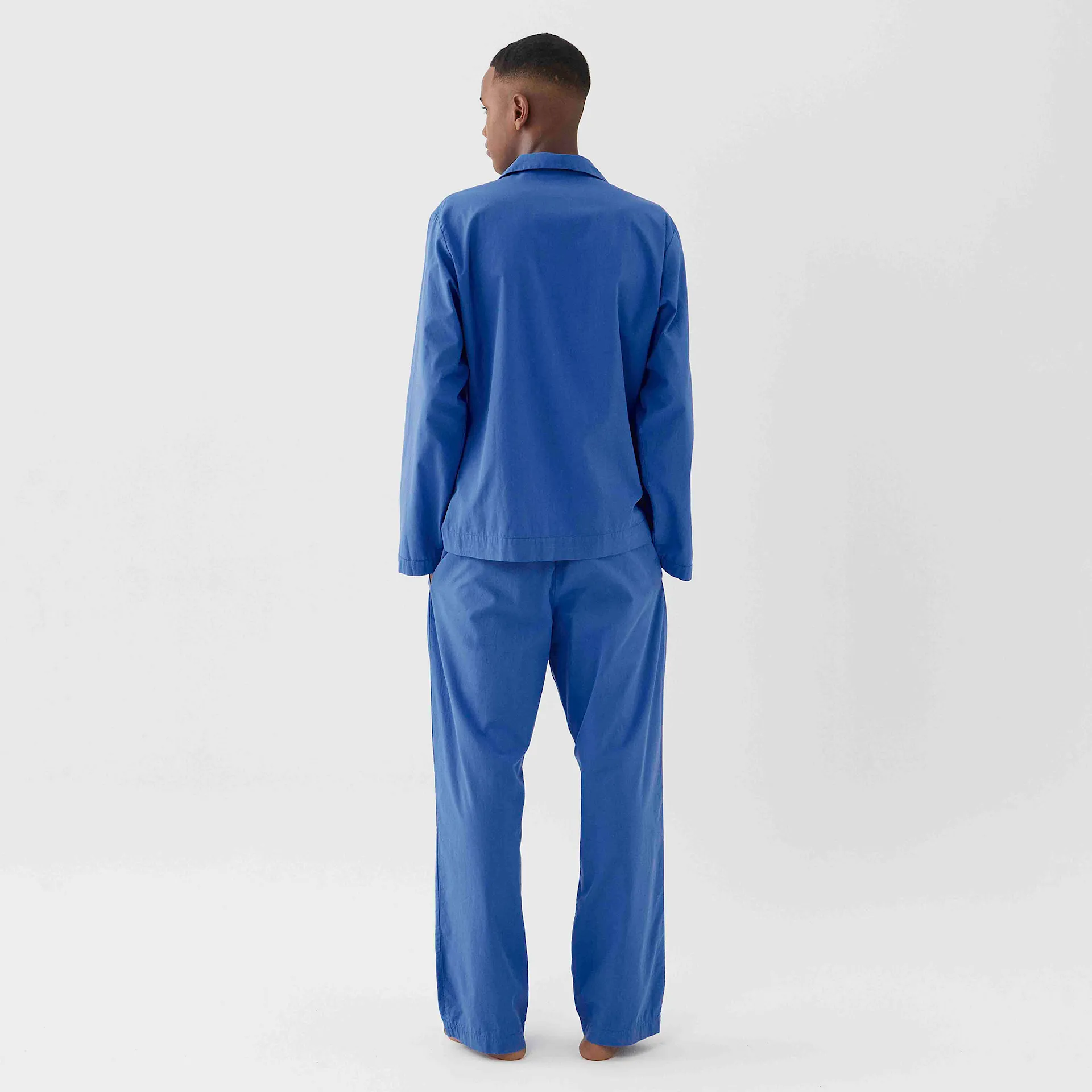 Poplin Pyjamas Shirt Royal Blue - TEKLA - NO GA